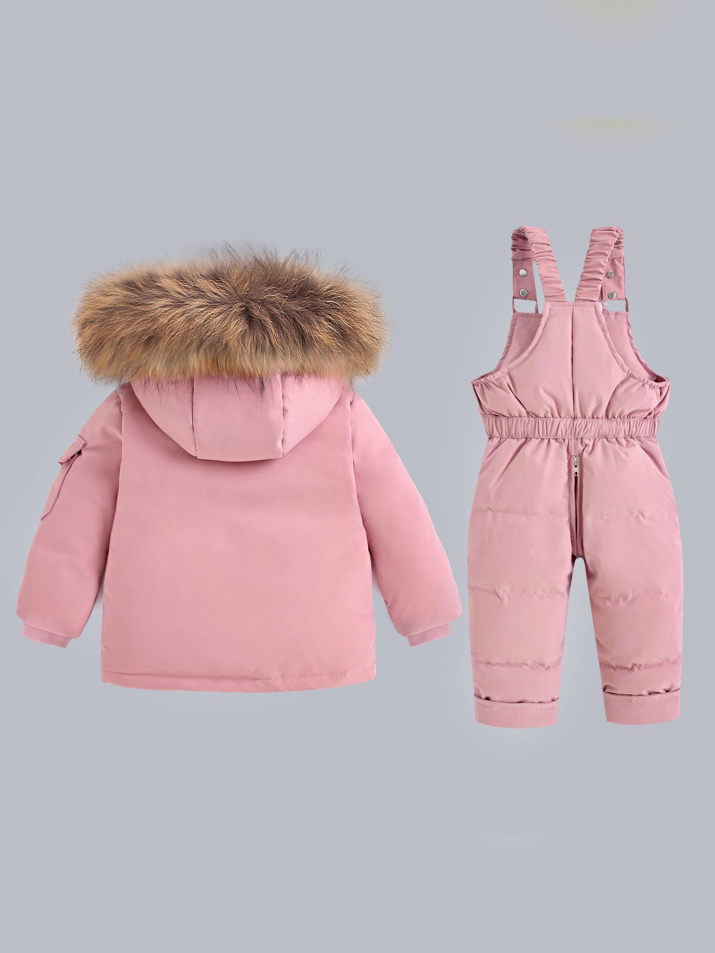Foreign Trade Winter Clothing Baby Cold-Proof Clothing Boy's Suit Children's Two-Piece Set 1-5 Years Old Girl Overalls Jumpsuit