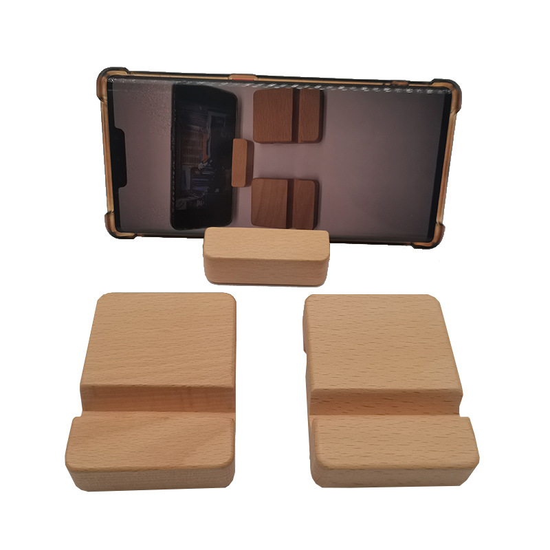 Beech Wood Mobile Phone Holder Tablet Base Beech Black Walnut Single and Double Slot Mobile Phone Holder Supports Logo Printing