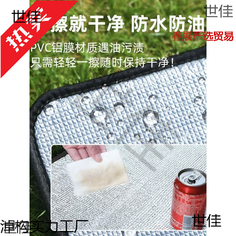 Picnic Mat Outdoor Moisture-Proof Mat Double-Sided Aluminum Film Portable Camping Tent Beach Mat Double Lunch Break Mat Thickened