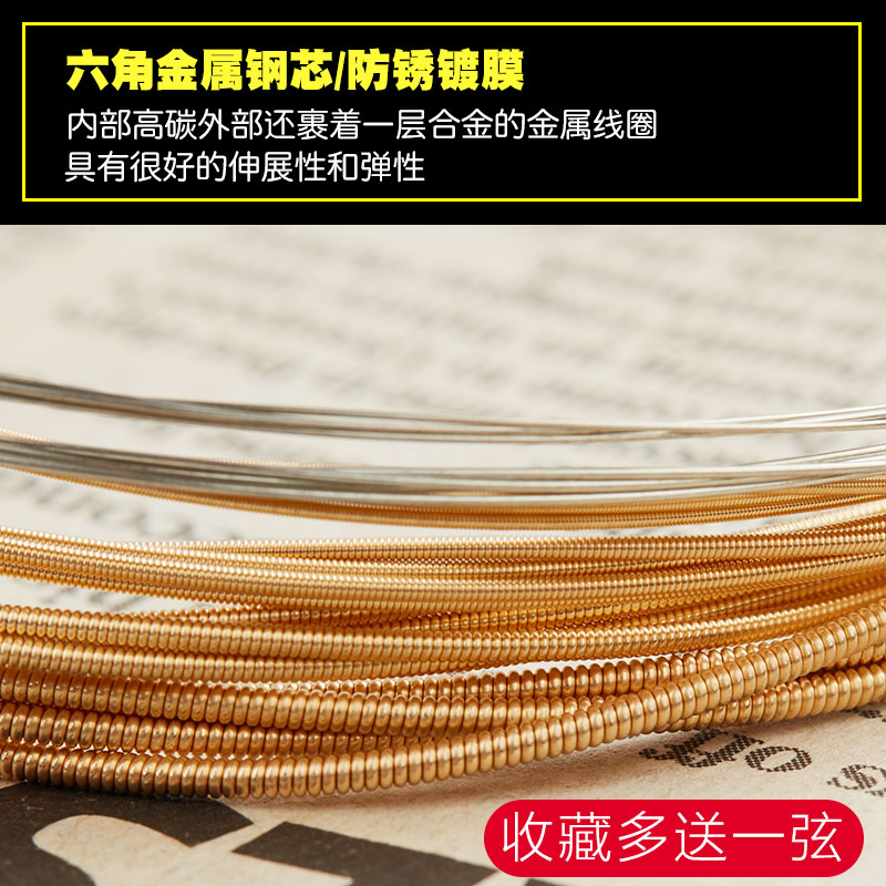 Guitar Strings Set of 6 Folk Single String Acoustic Guitar Strings Black String Full Set Single String One String Two String Three String 1 Set