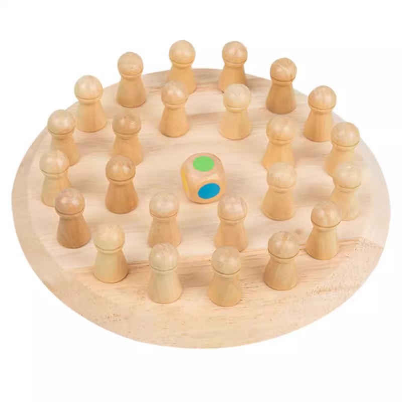 Children's Thinking Educational Toys Solid Wood Memory Chess Color Concentration Training Parent-Child Interactive Tabletop Game Board