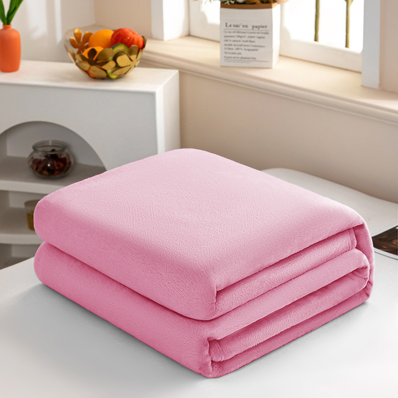 Factory wholesale solid color flannel gift blanket cross-border velvet blanket coral velvet warm bed sheet nap blanket