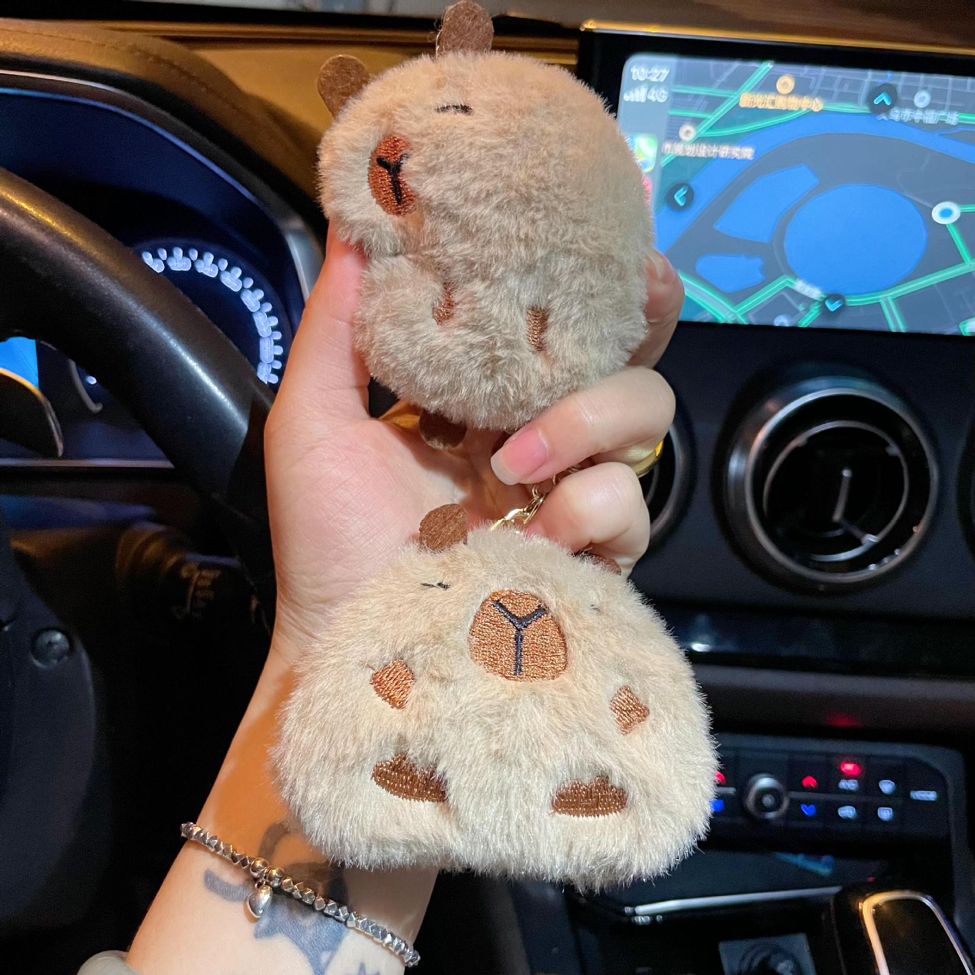 Loveable Kapibala Plush Toy Keychain Doll Doll Bag Plush Pendant Grasp Doll Small Gift