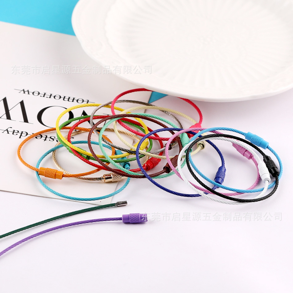 Manufacturer Supplies Painted Wire Rope, Stainless Steel Ring, Plastic-Coated Steel Ring, Rubber-Coated Galvanized Sling, Multiple Colors Available with Ring