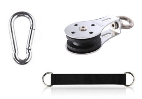 Пулли, бесшумный подшипник + защитный ремень + соединительный карабин
