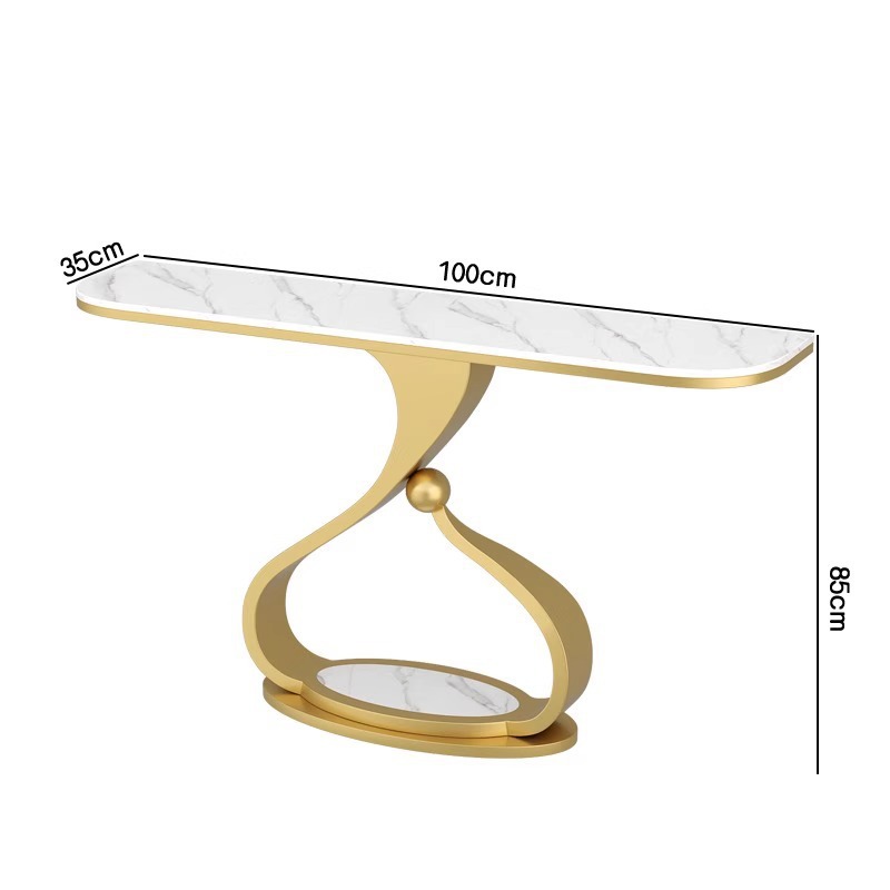 Italian Light Luxury Rectangular Rock Board Entrance Table Simple Art Corridor Wall Shelf End View Table Entrance