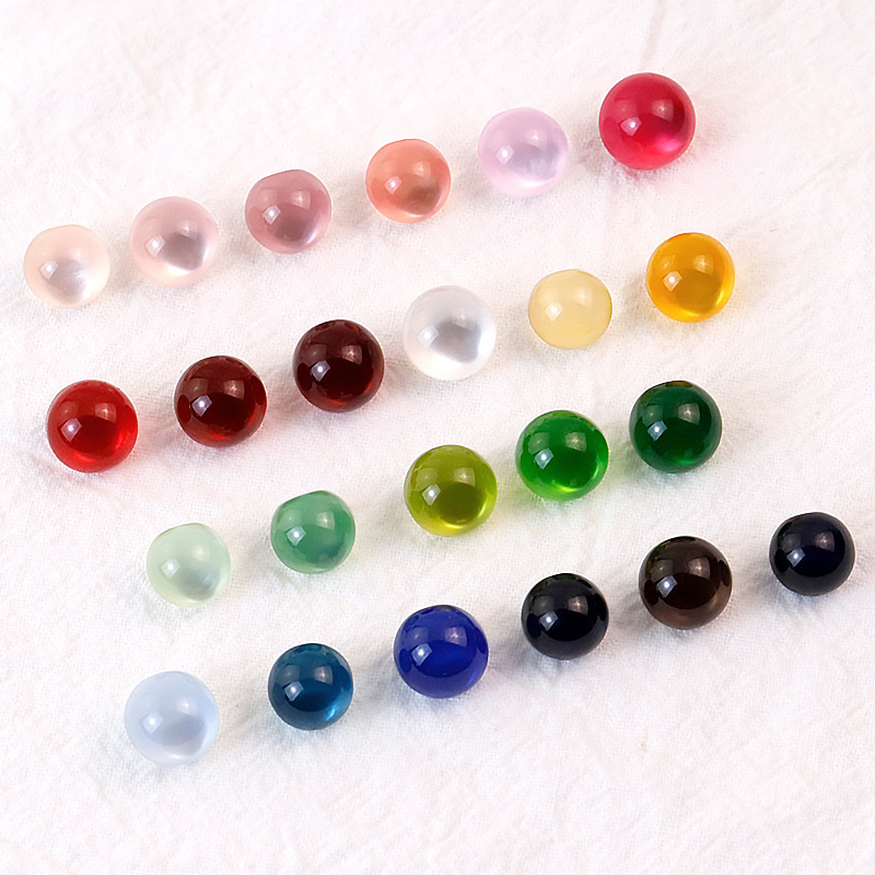 Cheongsam Button Retro Round Bead Shape Imitation Jade Color Small Button Pearlescent Cat's Eye Xiangyun Yarn Button Shirt Tang Dress National Style