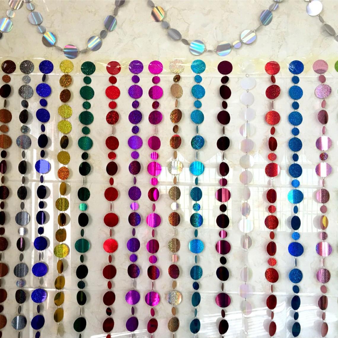 Занавес из блестящих нитей, золотой и серебряный, декоративный для свадьбы