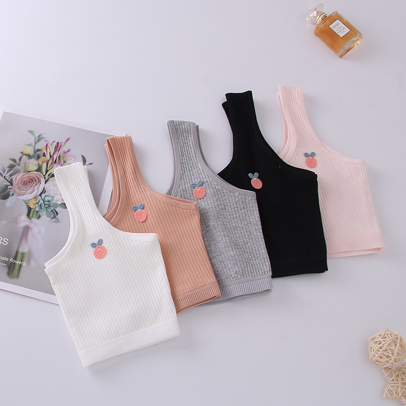 [In stock and fast delivery] double-layer girls' mid-length vest 8-15 years old girls' cotton Primary School junior high school development underwear