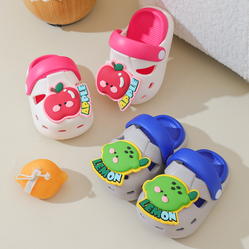 Children's Slippers New Style Baotou Anti-collision EVA Summer Indoor Non-slip Cartoon Small and Medium-sized Children's Baby Outer Wear Beach Cave