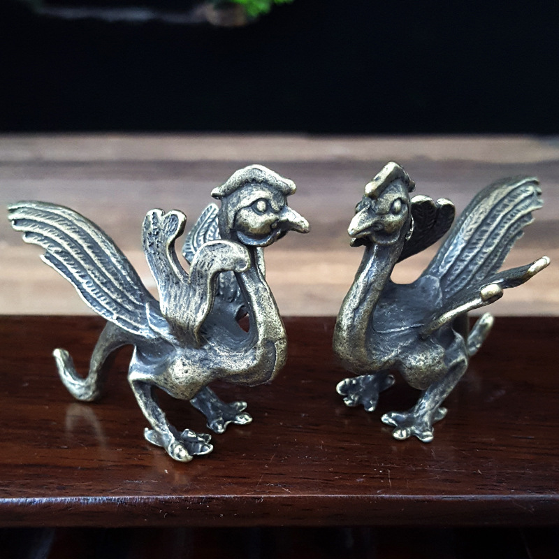 Wholesale alloy four god beast ornaments Qinglong white tiger rosefinch Xuanwu antique bronze feng shui crafts gift