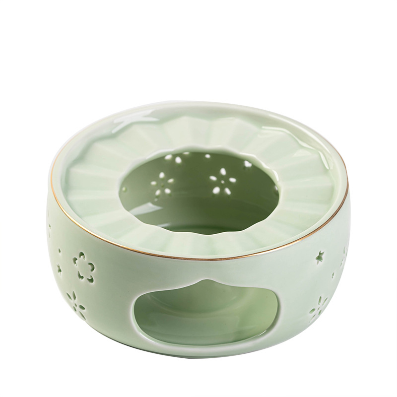 Large Cherry Blossom Tea Stove Candle Holder Tea Stove Flower Teapot Heating Insulation Stove Teapot Herbal Tea Ceramic Teapot