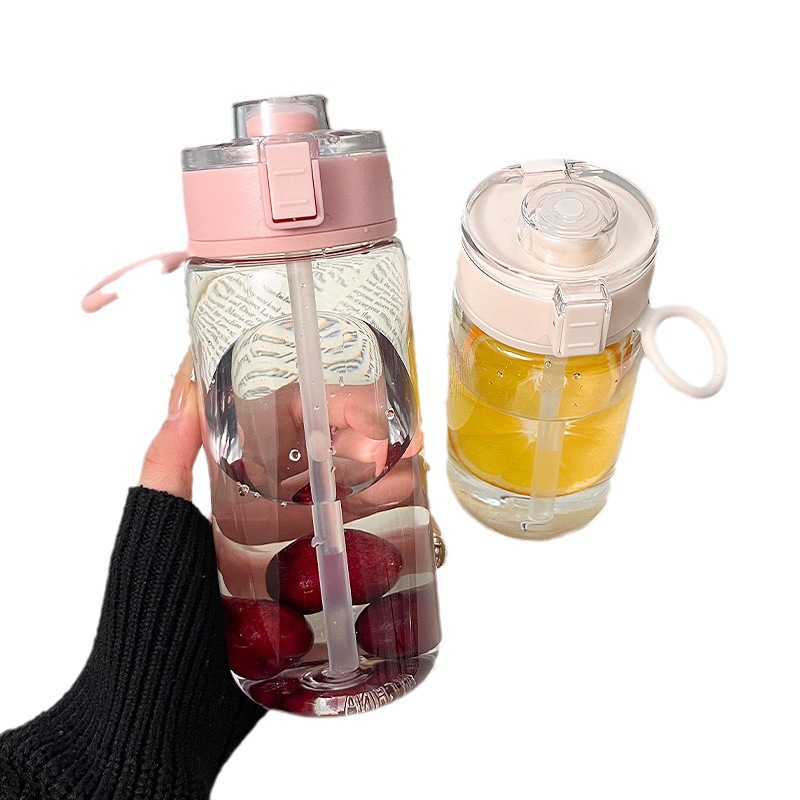 Plastic MUJI Flat for Water Cup Portable Sports Kettle Plastic Cup Student Cup Summer Walking Cup