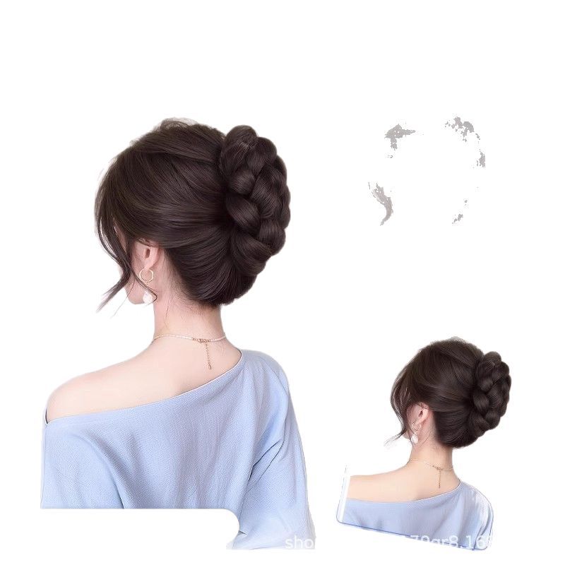 Twist Bun Wig for Women, Realistic Hair Bun Styling Tool, Fluffy Claw Clip for the Back of the Head, High-End Wig Bun