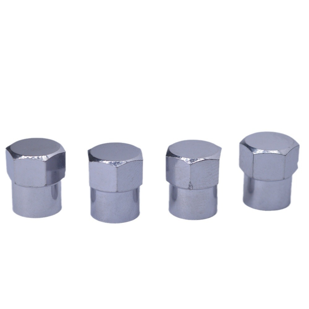 Chrome Plastic Valve Caps Plastic Valve Caps Tire Valve Dust Cover Half Hexagon Flat Cap