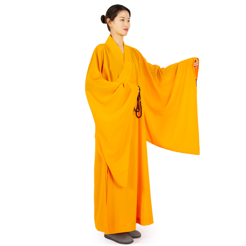 Table hemp fabric Haiqing long coat Buddha clothing for women's long sleeve Haiqing meditation men's monk clothing spring, summer, autumn and winter