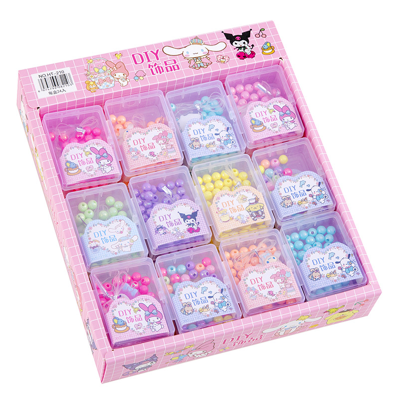DIY beaded handmade homemade summer cartoon color love bracelet material bag beads girl gift box