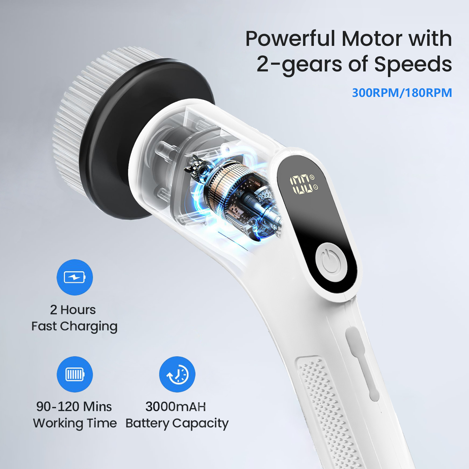 Cross-border seven-in-one multifunctional electric cleaning brush gap brush kitchen plastic cleaning toilet brush rotating mop