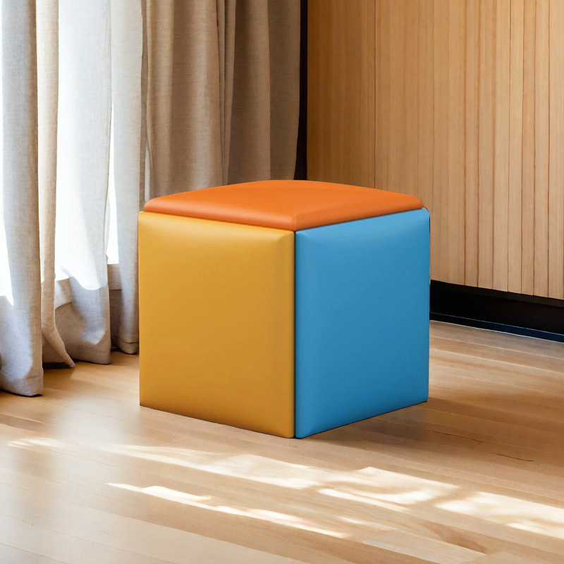 Simple Five-in-One Rubik's Cube Stool Household Living Room Coffee Table Stool Dining Stool Shoe Changing Stool Multifunctional Combination Storage Stool