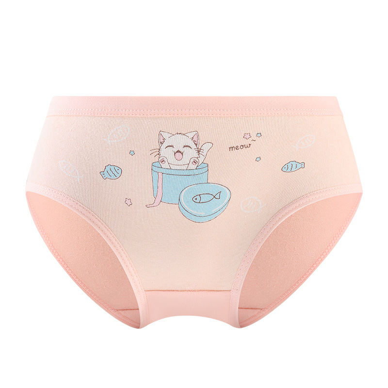 Factory Direct Supply Comfortable Class A Pure Cotton Children's Underwear Cute Cartoon Girls Boxers Large, Small and Medium Children's Briefs