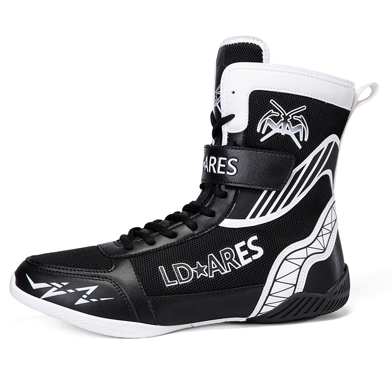 男士专业拳击鞋高帮散打格斗训练鞋防滑透气耐磨泰拳搏击比赛专用