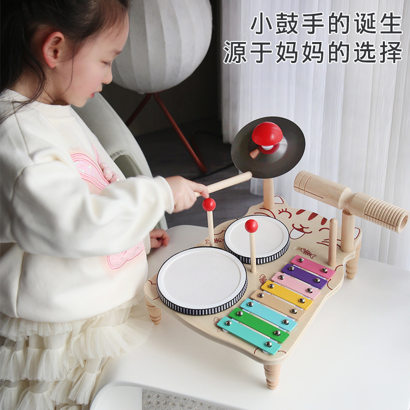 Kitten Music Station Children's Percussion Toy Instrument Percussion 3456 Years Old Musical Sense Training Enlightenment Wooden Toy Wholesale