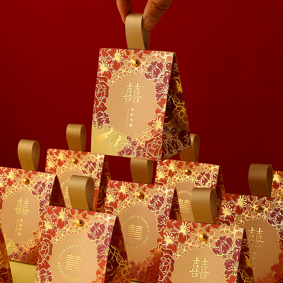 2024 Wedding Candy Box Satchel Wedding Candy Bag Wedding Return Gift Special Candy Packaging Empty Box High-end