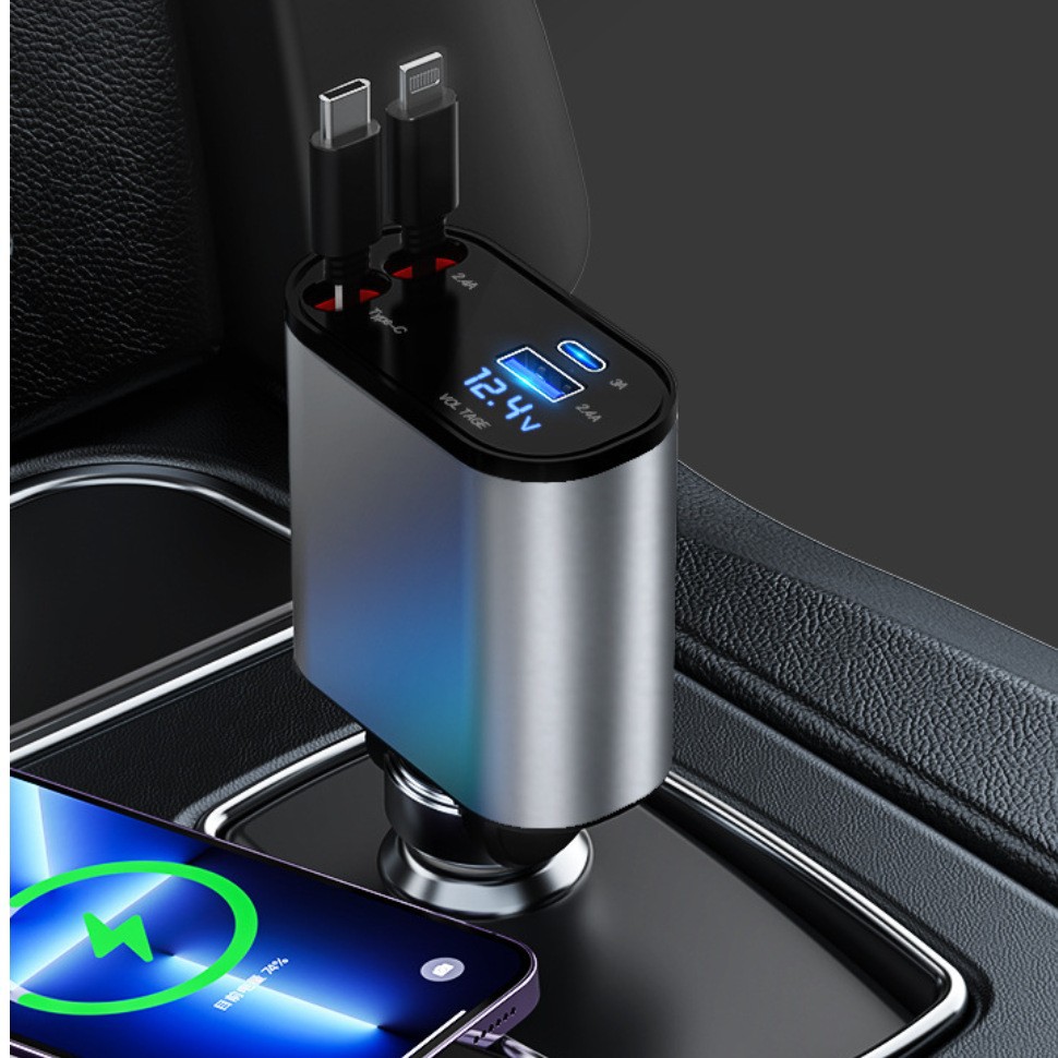 Cross-border car Bluetooth transmitter MP3 player charger 120W mobile phone super fast charge a drag four USB cigarette