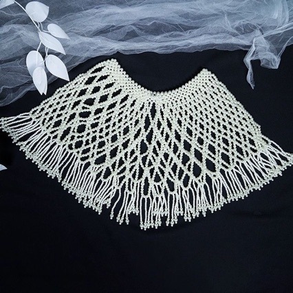 Qing Benjiaren Hanfu Ming-made Tassel Cloud Shoulder Antique Pearl Cloud Shoulder Wedding Dress Cheongsam Shawl