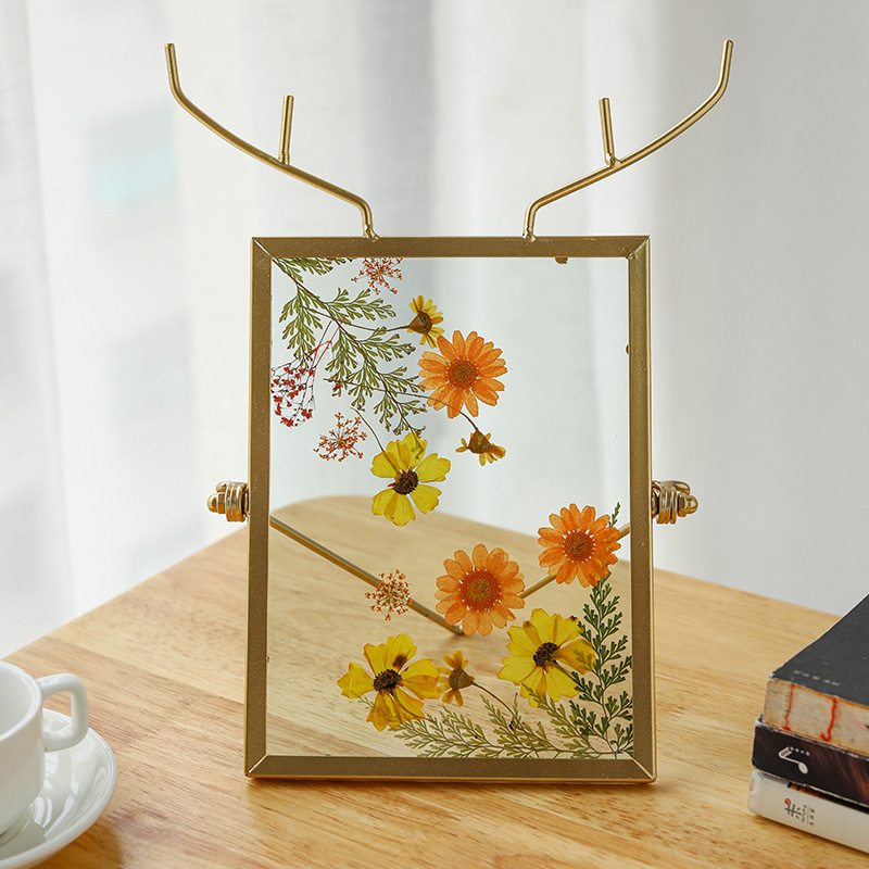 Simple ins Dried Flower Photo Frame Double-sided Transparent Glass Frame Stereo Home Handmade diy Decorative Table Wholesale Frame