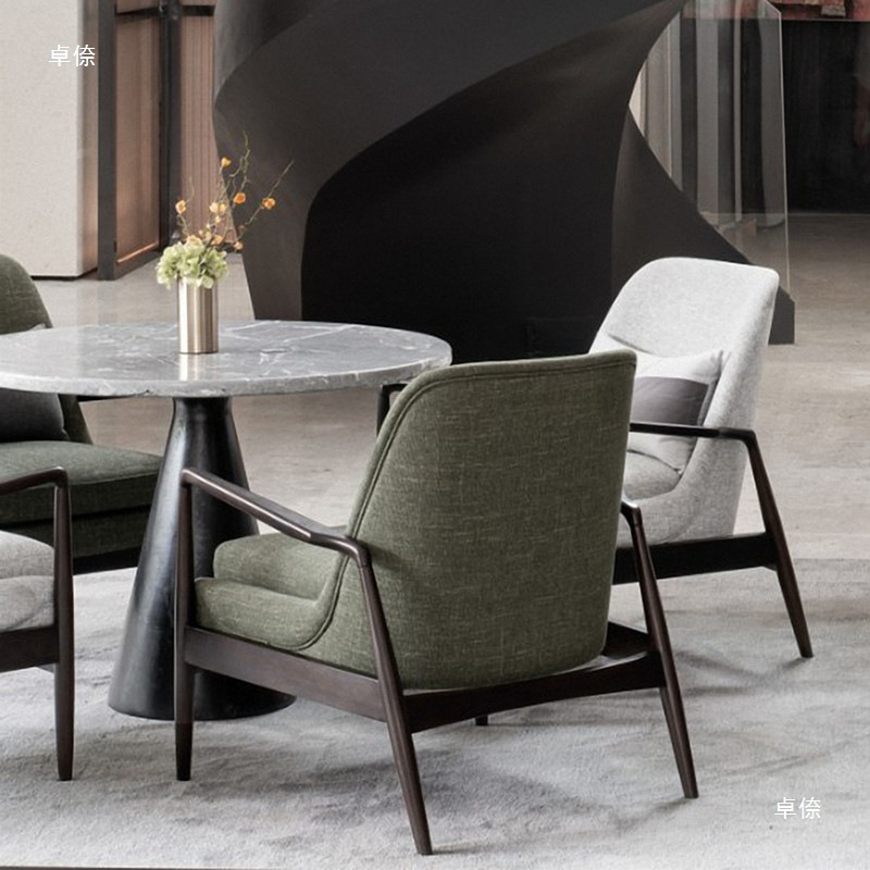 Nordic Log Lounge Chair, Simple Single Leisure Chair, Lazy Stool, Reception Armchair, Sofa Chair