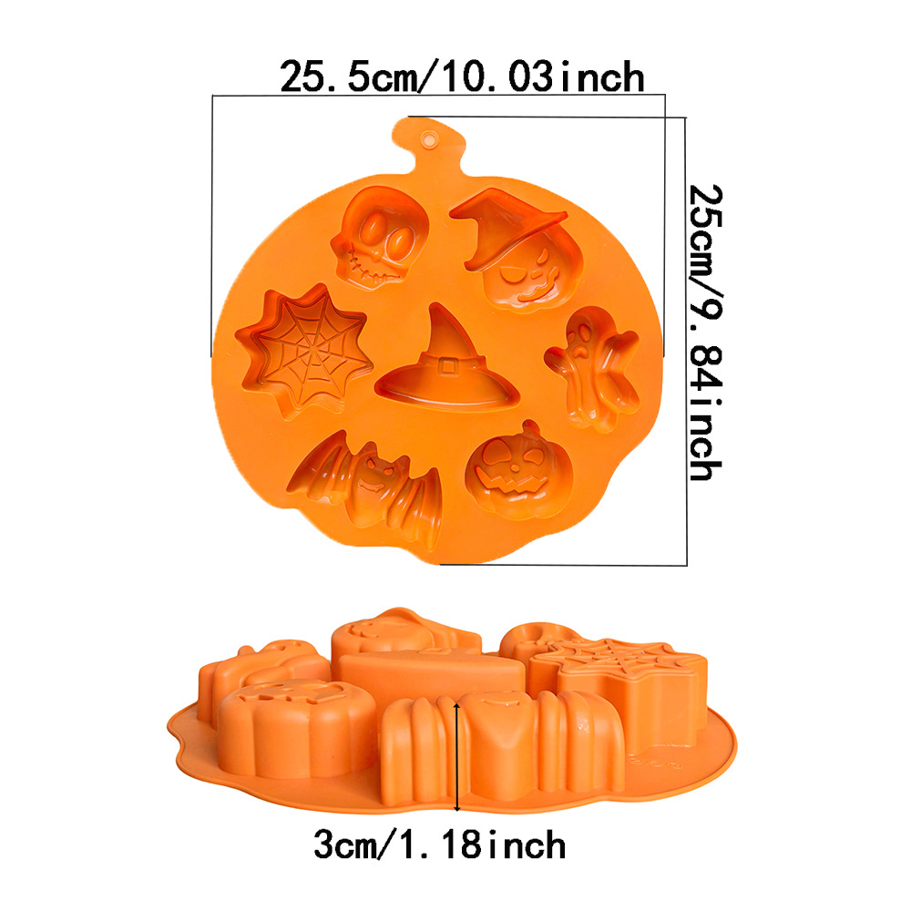 7 even Halloween spider web candle silicone mold suitable for aromatherapy soap handmade DIY mold 541