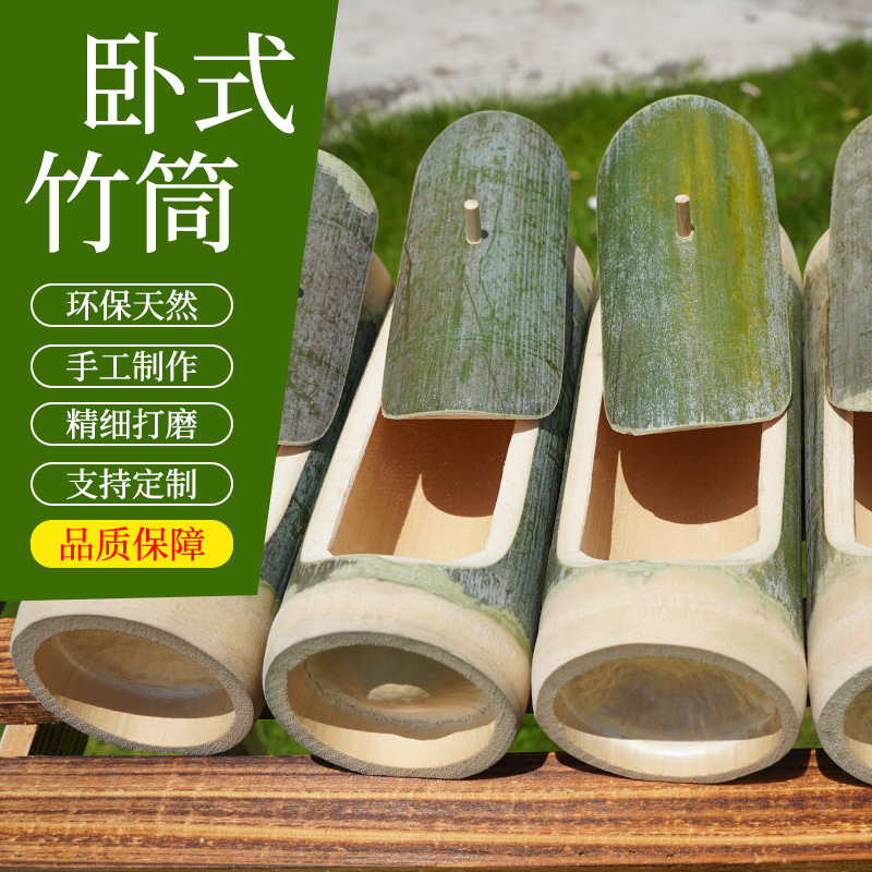 Бамбуковая трубка для приготовления риса с крышкой, ручная работа, свежая бамбуковая трубка, куриная горизонтальная бамбуковая трубка для пара