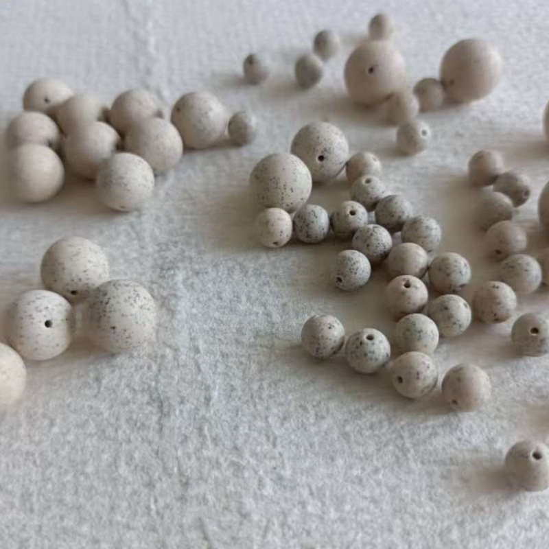 Beitou Stone Beads Release Negative Ions Far Infrared Bracelet Necklace Round Beads Spotted Beads Raw Stone Carved Beitou Stone Beads