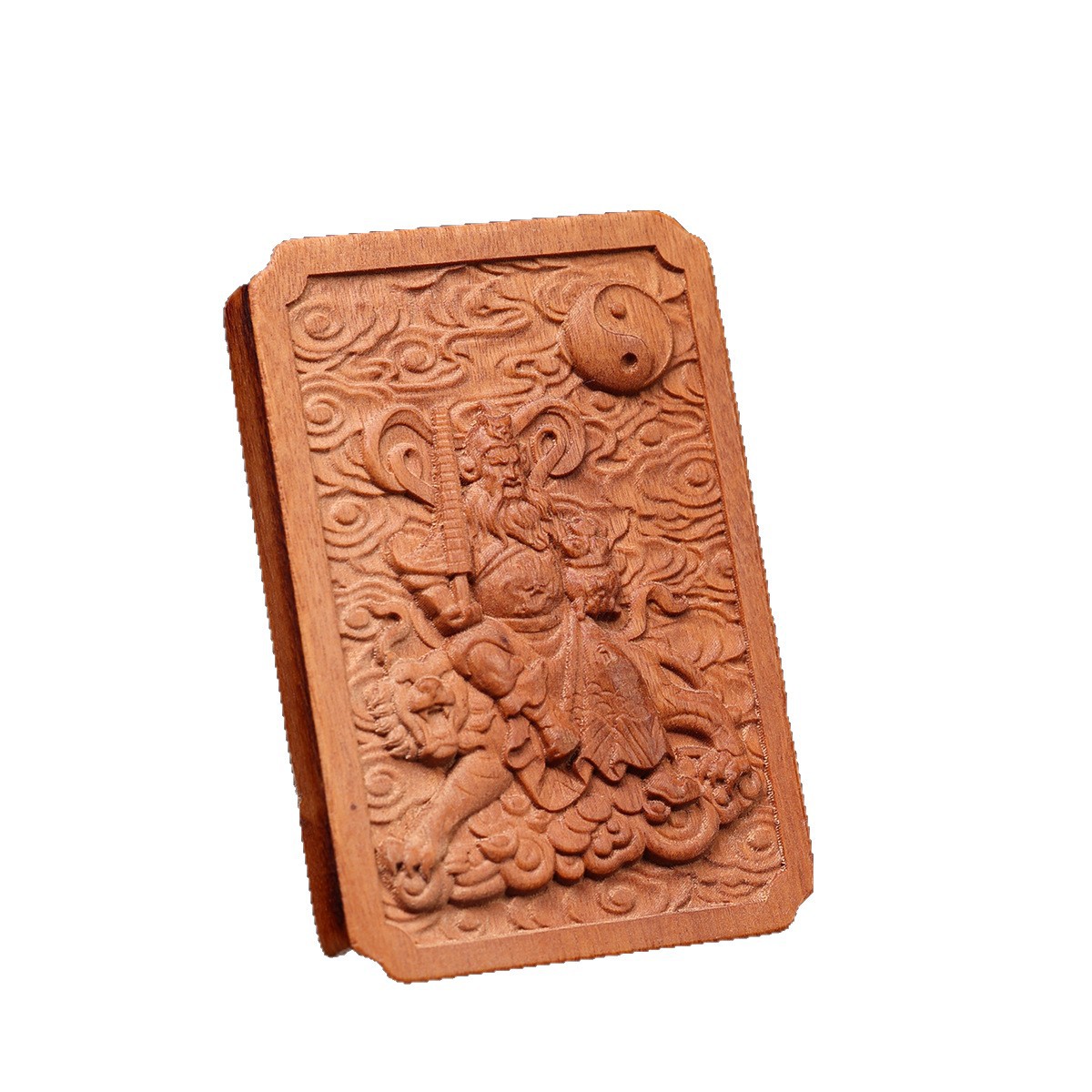 Natural Lightning-Struck Jujube Wood Auspicious Cloud Peace Pendant for Men, Women, and Babies with Relief Carving