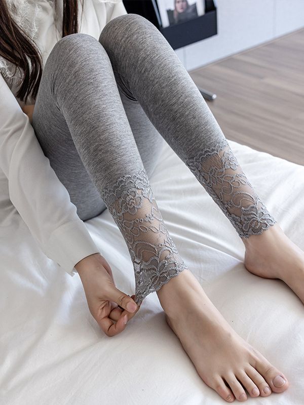 Modal Leggings for Women Can Be Worn Outside Spring & Fall New High-Waisted Leggings Gray Autumn Pants Stretch Breathable Leggings