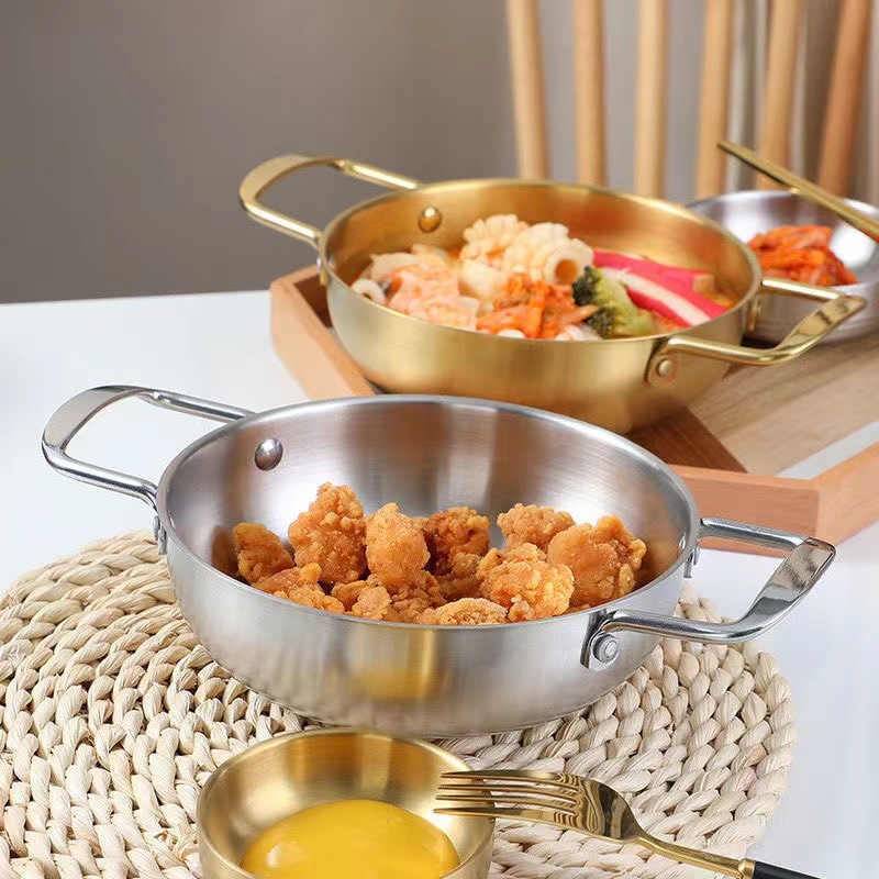 Net red ramen pot instant noodle pot stainless steel seafood pot crayfish dry pot Army small hot pot one person one pot