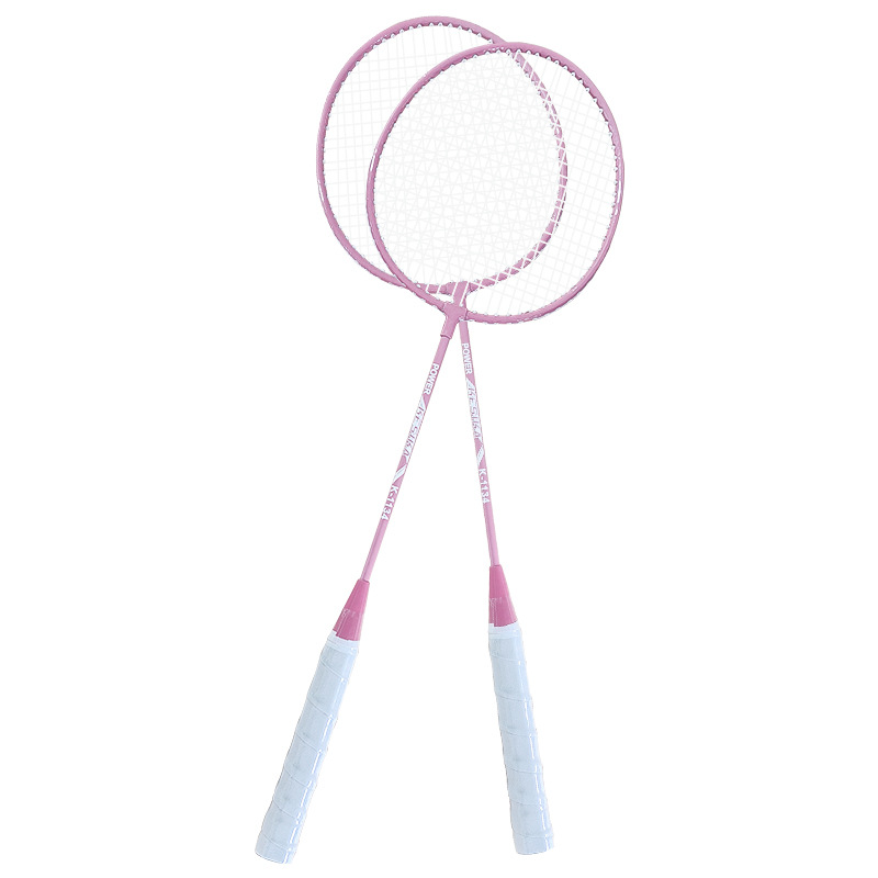 Iron Alloy Badminton Racket for Female Beginners, Adult and Children's Ultra-Light Training Universal Racket Set for Men Wholesale