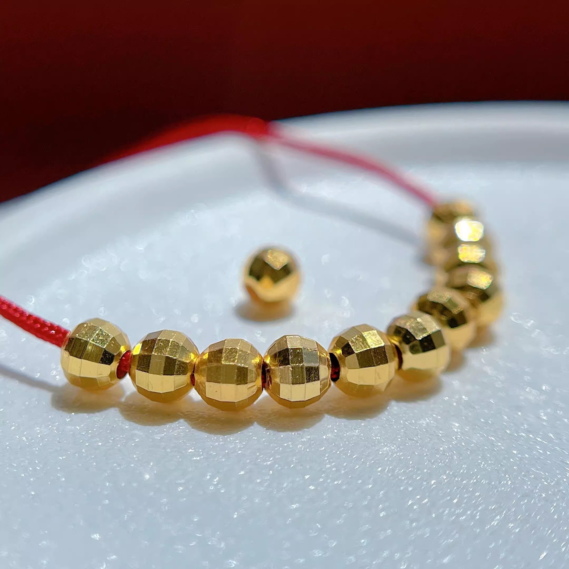 Pure 18K Gold Bundi Beads Au750 Laser Transfer Gold Beads Loose Beads Gold Beans Passepartout Bead Accessories Water Shell Gold