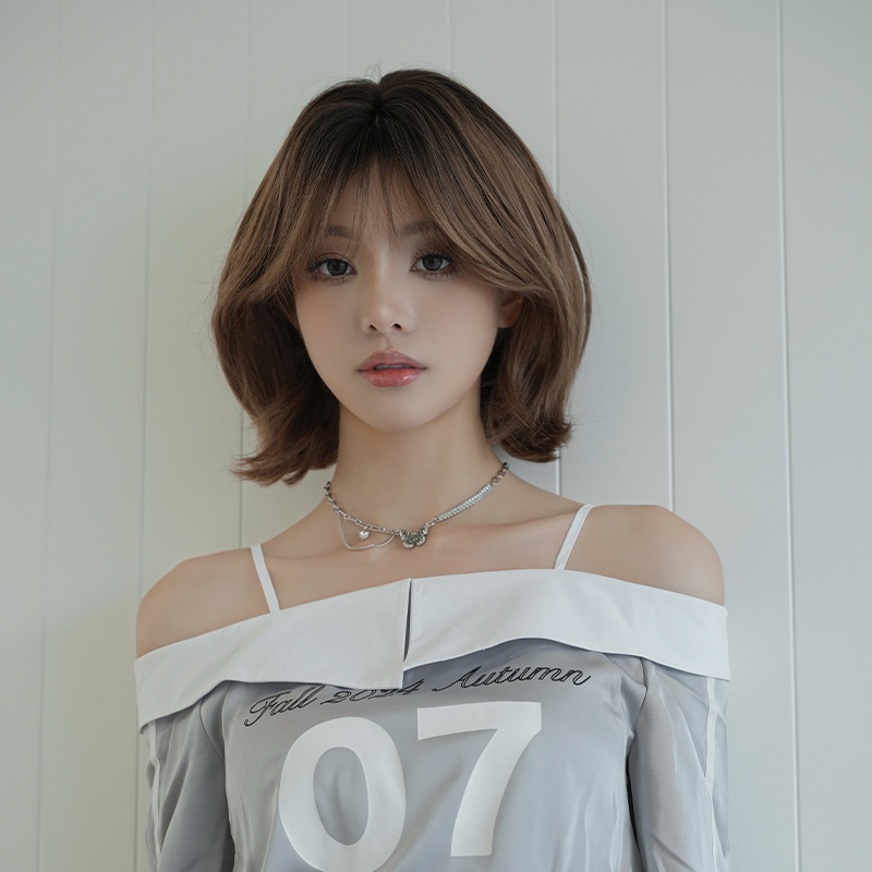 Парик с короткими кудрями и тонкими челками, химическое волокно, имитация короткой прически