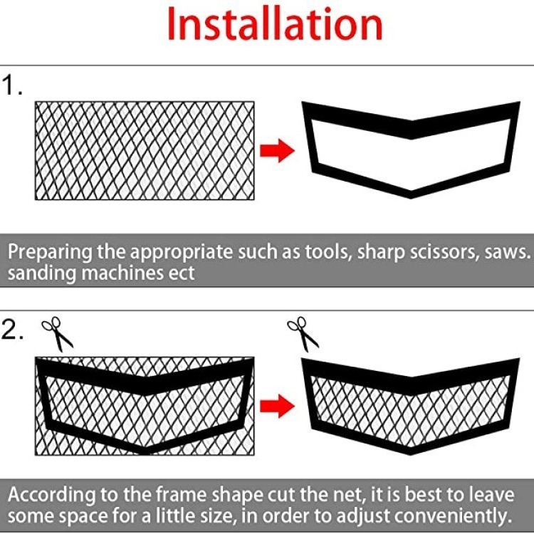 Cross-border 100*33cm rhombus hexagonal seagull-shaped universal tailable modified middle net modified aluminum Net car net