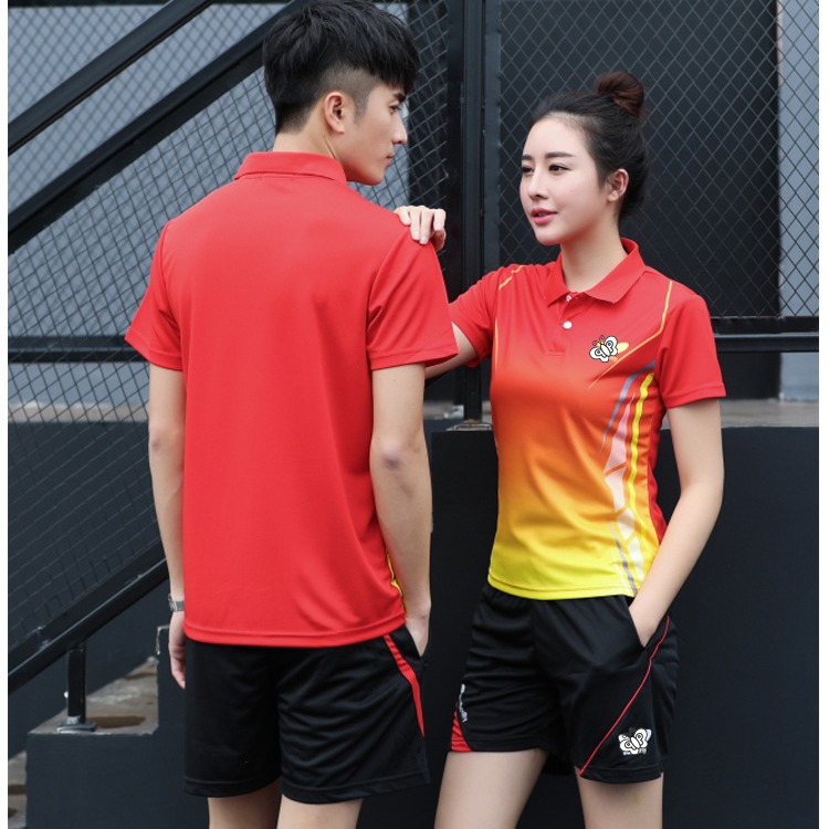 New short-sleeved table tennis clothes Sports men's and women's tennis table tennis clothes summer quick-drying breathable competition clothes 36176