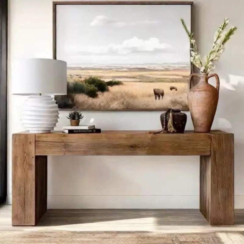 Home Sofa Back Entrance Table Solid Wood Home Stay Living Room Decoration Narrow Side Cabinet Decoration New House Long Table