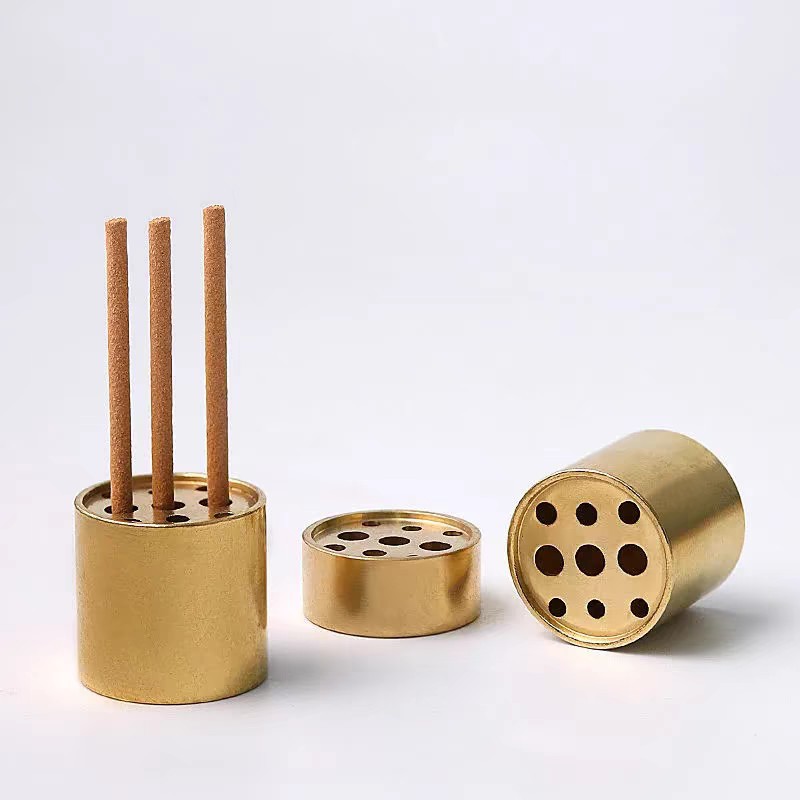 Wholesale Brass Nine-Hole Incense Stick Incense Holder Porous Household Incense Burner Gourd Incense Holder Worship Buddha Incense Tools and Supplies