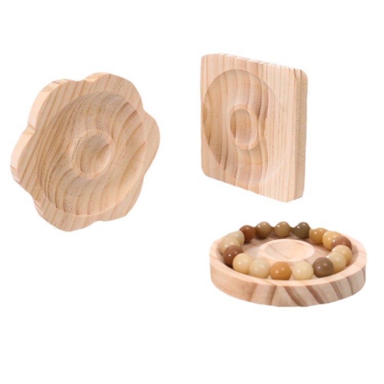 Cross-border solid wood bracelet plate jewelry display plate beaded swing display plate jewelry bracelet bracelet display wooden pallet