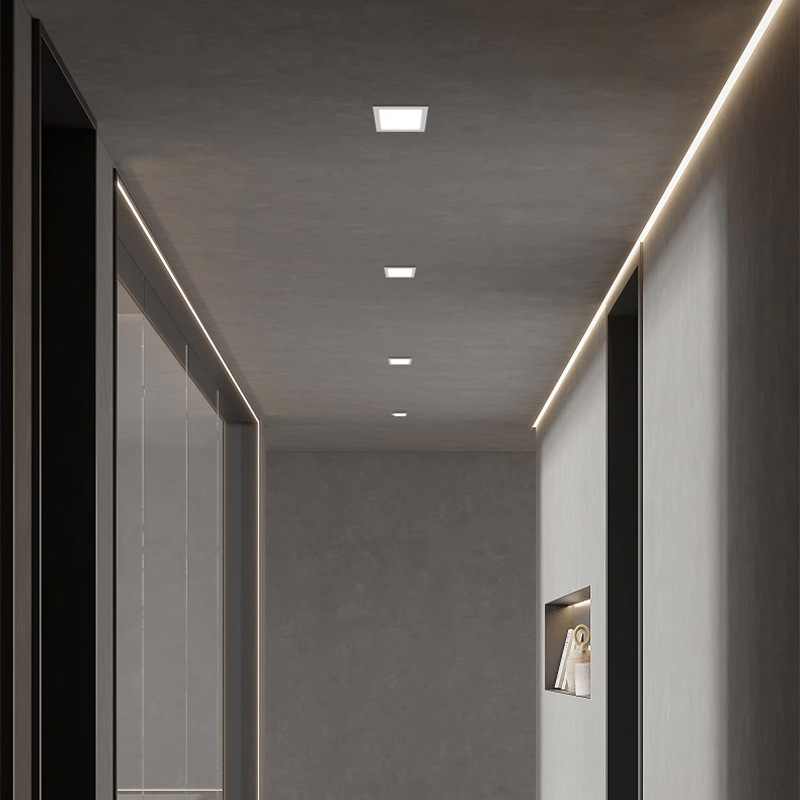 Customized Cross-Border Surface-Mounted Panel Light Round Square Ultra-Thin White Home Hotel Engineering Ceiling Flat Panel Light