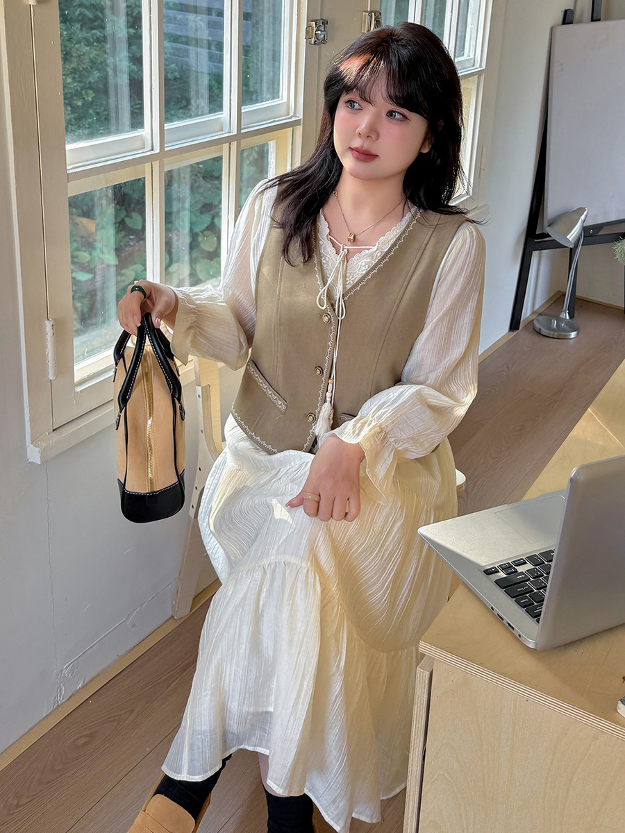 Bohemian Vest dress suit 2025 Spring New French Tea Break Two-piece Set 121948T21