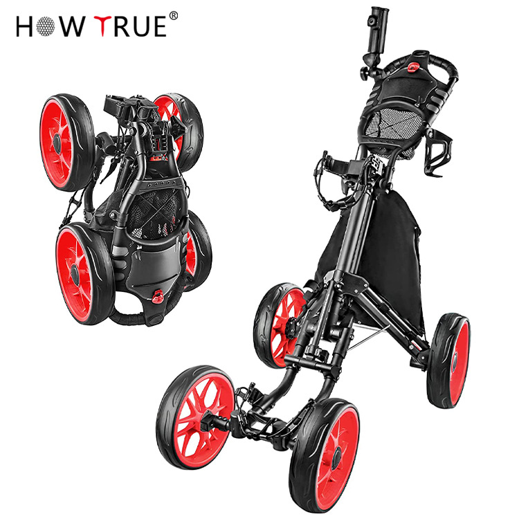 Factory Direct Supply Golf Trolley, Hand Trolley, Four-Wheeled Golf Cart, Foldableable Storage, Multi-Functional Golf Cart