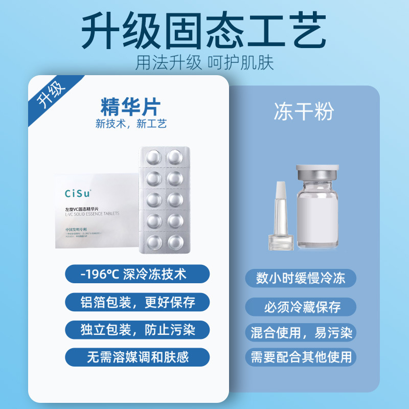 Levorotatory VC freeze-dried tablets hydrolyzed Pearl Oligopeptide-1 light black freeze-dried tablets brightening repair light acne marks solid essence tablets