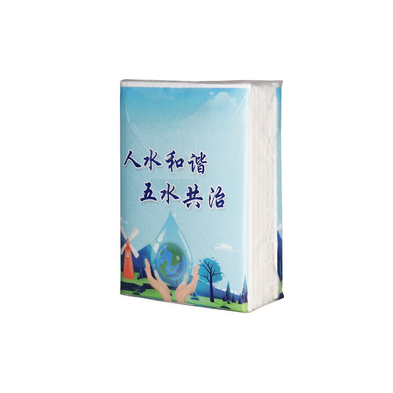 Native Wood Pulp Advertising Handkerchief Paper Towel Commercial Bank Hotel Publicity Facial Tissue Mini Package Napkin Customization